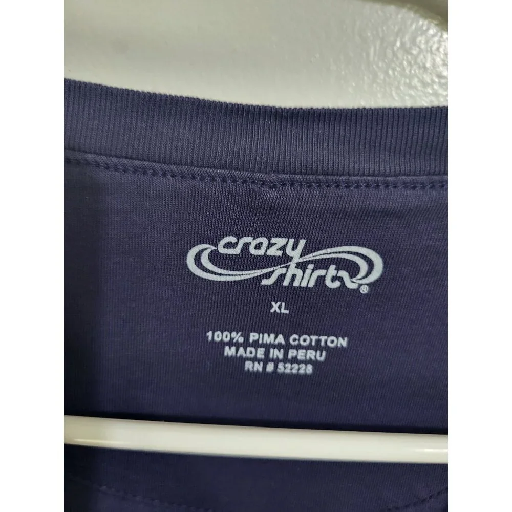 CRAZY SHIRTS Mens SZ XL NORTH SHORE Graphic T Shirt Navy Surf Beach Hawaii - Picture 4 of 9